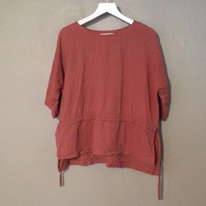 Winsome Goods Pink/Coral Linen Top
